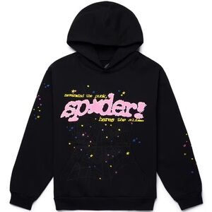 Black Starry Graphic Hoodie Sweatshirt